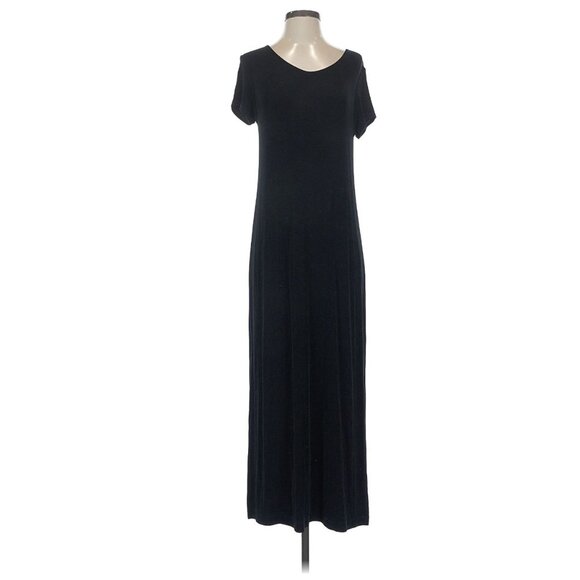 Chico's Size 3 = XL/16 Travelers Classic Black Short Sleeve Maxi Dress Timeless - Picture 5 of 11